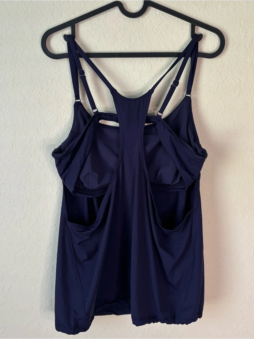 Athleta | Women's Seascape Bra Cup Blousy Modest Tankini Top Navy Size 36D/DD
